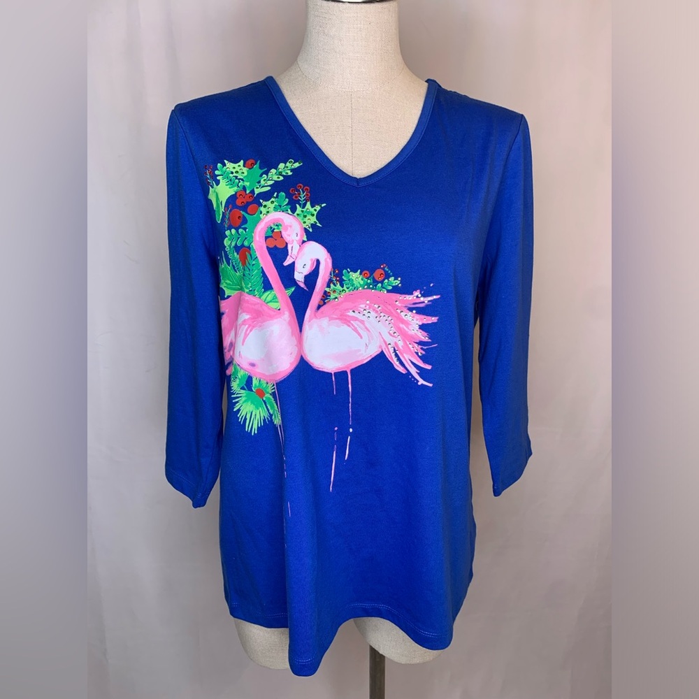 Coral bay Christmas flamingo 3/4 sleeve shirt PL beach holiday festive t-shirt